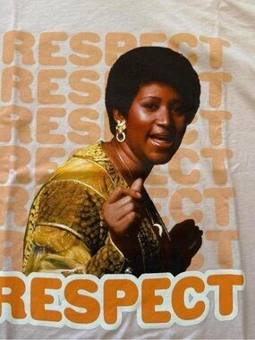 Respect Graphic Tee — Yellow & Cream Retro Print